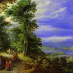Jan Brueghel the Elder Jan Brueghel the Elder, Forest's Edge (Flight Into Egypt), 1610