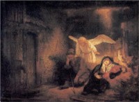 Rembrandt, Joseph's Dream in the Stable at Bethlehem, 1645