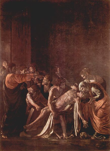 Caravaggio, The Raising of Lazarus, 1609